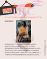 Promotional flyer for a TOUCHY/FEELY LIVE event called THC: TOGETHER. HIGH. CONNECTED. A romantic comedy group play starring you event hosted by Robin Lynette.