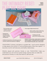 Advertisement for TOUCHY/FEELY intimacy card game with product packaging and cards.
